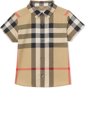 Burberry Kids check-print cotton shirt - Neutrals