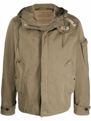 Ten C drawstring hooded jacket - Green