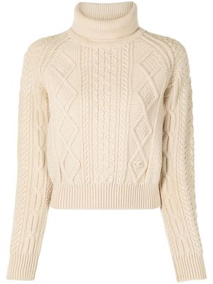 Chanel Pre-Owned 1996 roll-neck knitted jumper - Neutrals