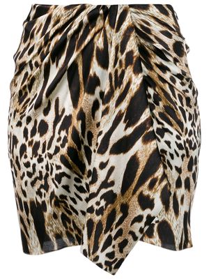 Alexandre Vauthier leopard print mini skirt - Brown