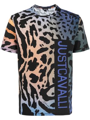 Just Cavalli leopard-print T-shirt - Blue