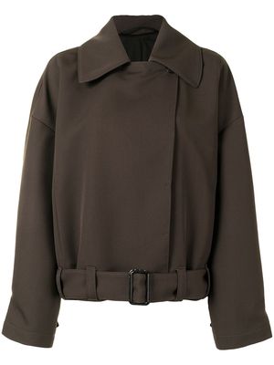 Lemaire oversized belted jacket - Brown