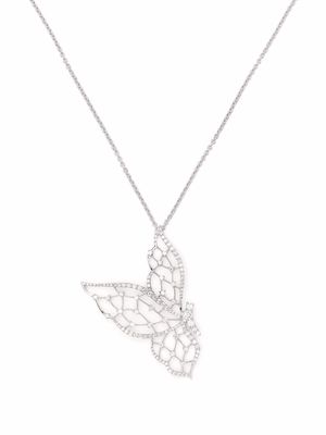 LEO PIZZO 18kt white gold diamond Light Wings necklace - Silver