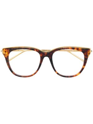 Boucheron Eyewear tortoiseshell square glasses - Brown