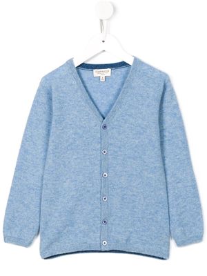Cashmirino V-neck knitted cardigan - Blue