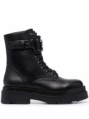 LIU JO Love 15 buckle strap boots - Black