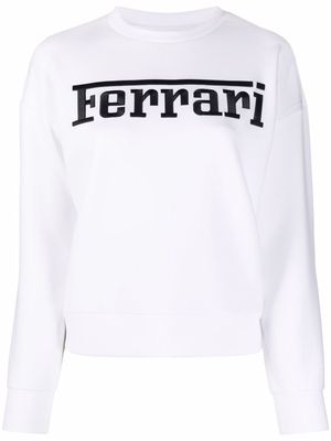 Ferrari embroidered-logo sweatshirt - White
