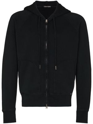 TOM FORD zip-up cotton hoodie - Black