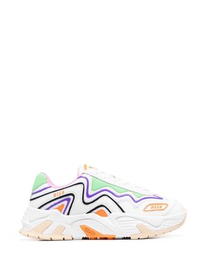 MSGM panelled lace-up sneakers - White