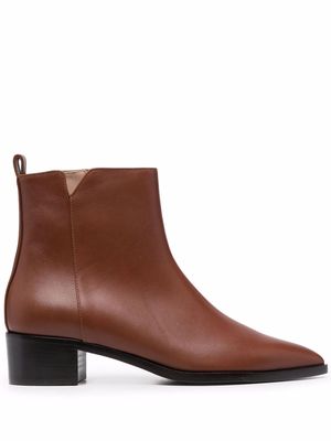 Scarosso Alba leather ankle boots - Brown