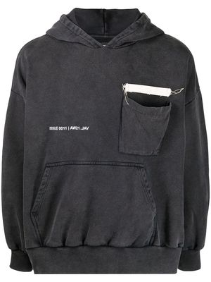 VAL KRISTOPHER Issue-print hoodie - Black