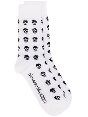 Alexander McQueen multi skull socks - White
