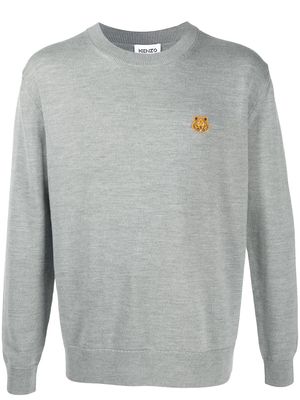 Kenzo Tiger embroidered crew neck jumper - Grey