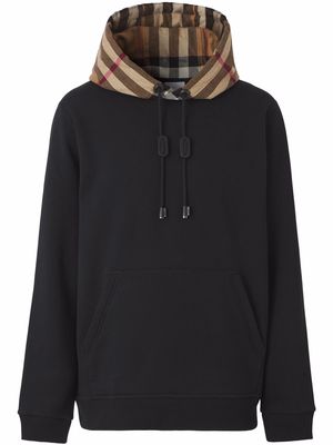 Burberry check-detail hoodie - Black