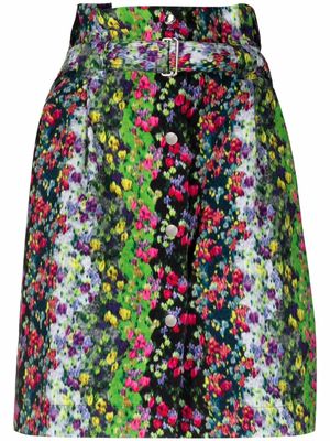 Kenzo abstract floral-print A-line skirt - Black