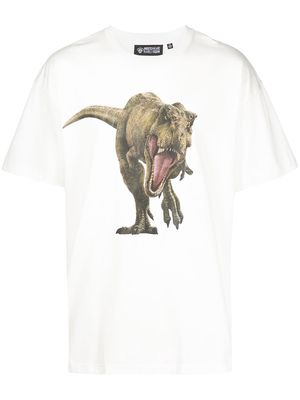 Mostly Heard Rarely Seen T-rex print cotton T-shirt - White