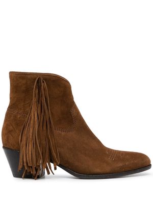 Polo Ralph Lauren fringed suede ankle boots - Brown