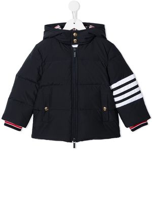Thom Browne Kids ripstop down-filled hooded 4-Bar parka - Blue
