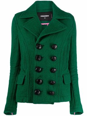 Dsquared2 double-breasted felt coat - Green