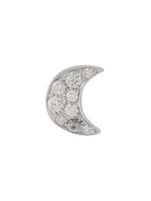 Dodo 18kt white gold Moon diamond single stud earring - Silver