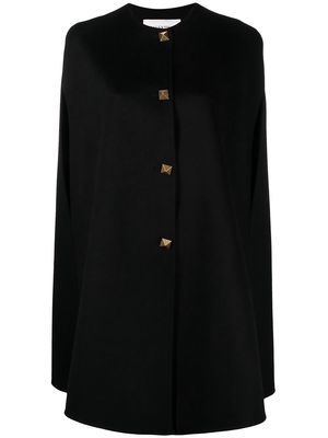 Valentino Rockstud buttoned cape - Black