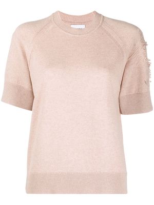 Barrie short-sleeved cashmere top - Pink