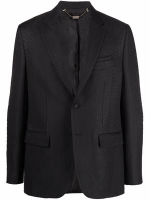 Billionaire jaquard crocodile-effect tailored blazer - Black