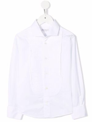 Brunello Cucinelli Kids ribbed button-up shirt - White