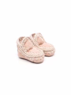 Mou Kids knitted border boots - Pink