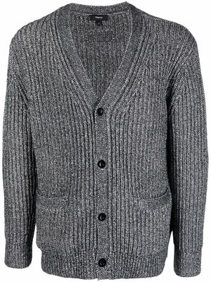 Theory ribbed button-up knit cardigan - Black