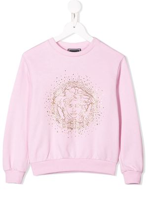 Versace Kids embellished logo jumper - Pink