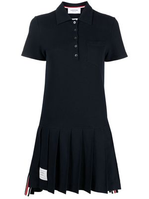 Thom Browne pleated polo dress - Blue