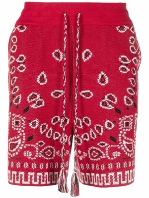 Alanui bandana-print knee-length shorts - Red