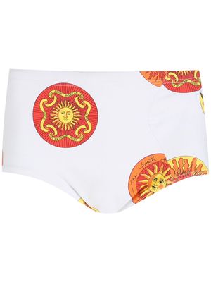Amir Slama print Sol swimming trunks - White