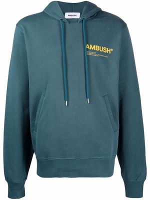 AMBUSH chest logo-print hoodie - Blue