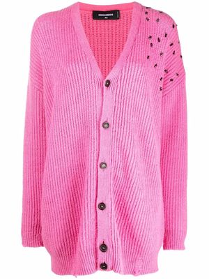 Dsquared2 sequin-embellished knitted cardigan - Pink