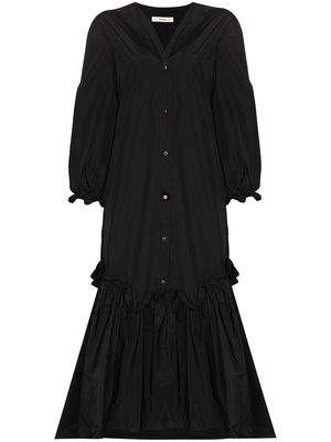 Brøgger Hilde belted waist peplum dress - Black