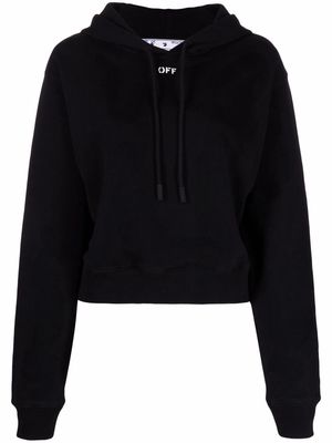 Off-White Off-stamp cropped hoodie - Black