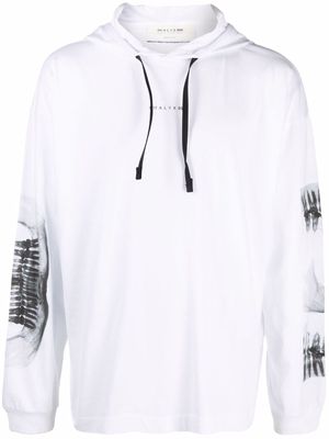 1017 ALYX 9SM X-ray print drawstring hoodie - White