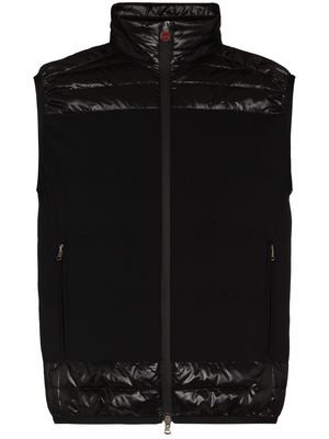 Kiton panelled quilted zipped gilet - Black