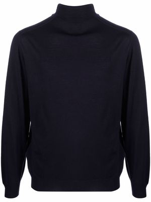 Fedeli fine-knit rollneck sweater - Blue