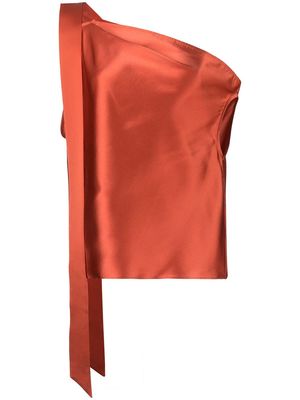 Michelle Mason silk off-shoulder top - Orange