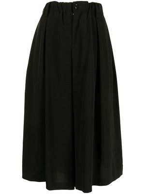 Y's cropped wide-leg trousers - Black