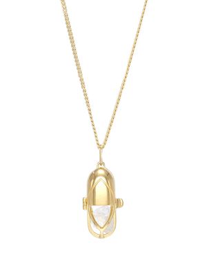 Capsule Eleven crystal and clear quartz capsule pendant necklace - Gold