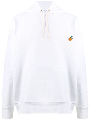 Casablanca orange-patch hoodie - White