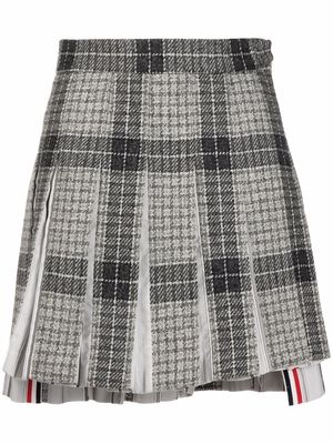 Thom Browne check pleated skirt - Grey