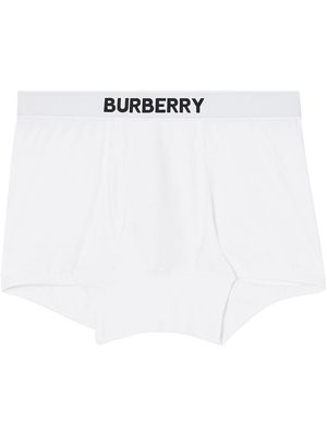 Burberry Logo Detail Stretch Cotton Boxer Shorts - White