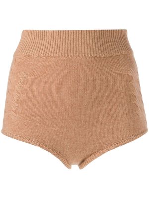 Cashmere In Love ribbed Mimie shorts - Neutrals