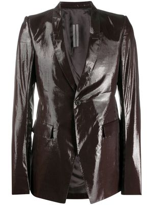 Rick Owens shimmer tailored blazer - Brown