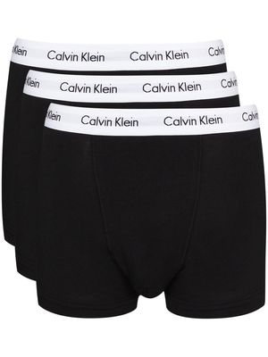 Calvin Klein Underwear three pack logo waistband boxer trunks - Black